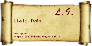 Lieli Iván névjegykártya