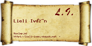 Lieli Iván névjegykártya